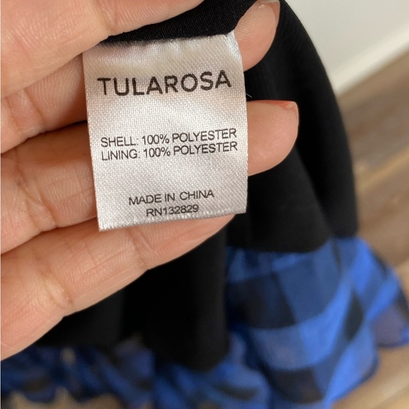 Tularosa Alicia Sheer Gingham Wrap Maxi Dress Size S Blue Ruffle Fairycore - Picture 12 of 12